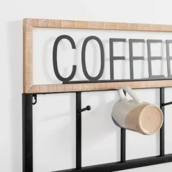 Hooks-Kirkland's Home Metal And Wood Coffee Bar Wall Hooks