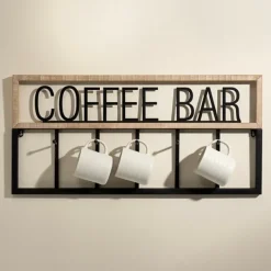 Hooks-Kirkland's Home Metal And Wood Coffee Bar Wall Hooks