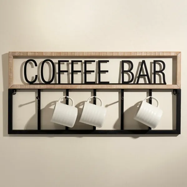 Hooks-Kirkland's Home Metal And Wood Coffee Bar Wall Hooks