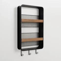 Wall Storage-Kirkland's Home Metal And Wood Wall Magazine Rack