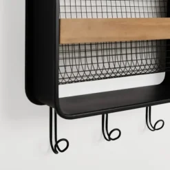 Wall Storage-Kirkland's Home Metal And Wood Wall Magazine Rack