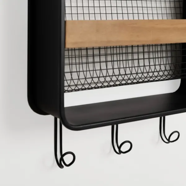 Wall Storage-Kirkland's Home Metal And Wood Wall Magazine Rack