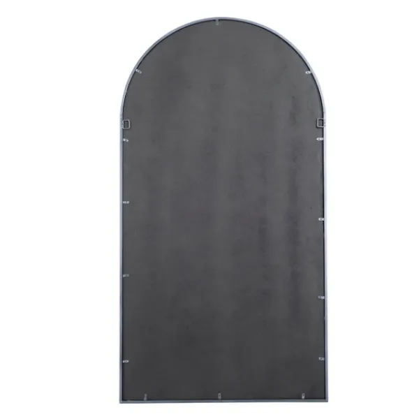 Decorative Mirrors-Kirkland's Home Metal Arch Frame Grid Overlay Mirror Black