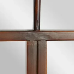 Decorative Mirrors-Kirkland's Home Metal Arch Frame Windowpane Wall Mirror Brown