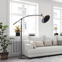 Floor Lamps-Kirkland's Home Metal Arched Modern Floor Lamp Black