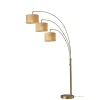 Floor Lamps-Kirkland's Home Metal 3-Arm Arched Floor Lamp Gold
