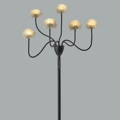 Floor Lamps-Kirkland's Home Metal 6-Arm Pom Pom Floor Lamp Black