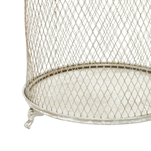 Lanterns-Kirkland's Home Metal Bird Cage Cloche Lanterns, Set Of 2 Silver