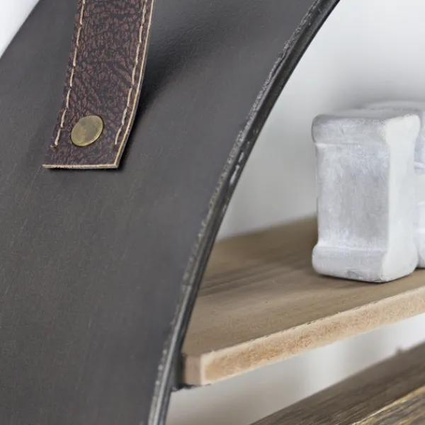 Shelves-Kirkland's Home Metal Circle Wall Shelf With Leather Strap