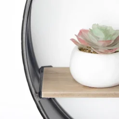 Shelves-Kirkland's Home Metal Circle Wall Shelf With Leather Strap