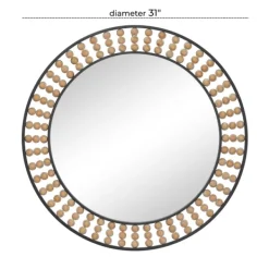Decorative Mirrors-Kirkland's Home Metal Coen Bohemian Wall Mirror Black