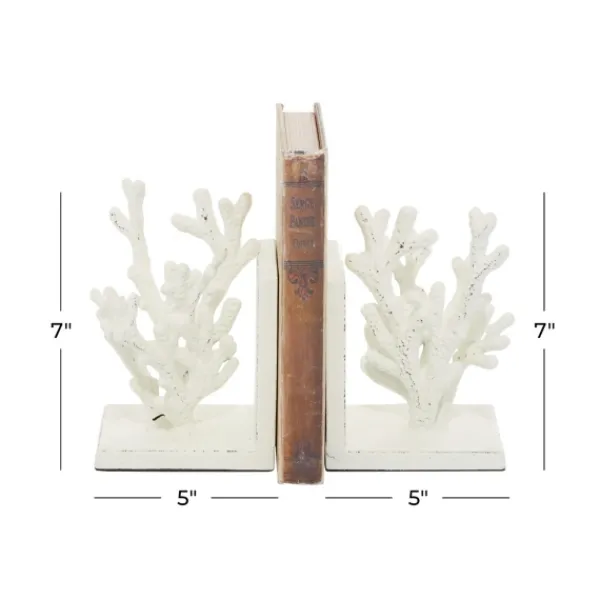 Decorative Accents-Kirkland's Home Metal Coral Bookends, Set Of 2 White