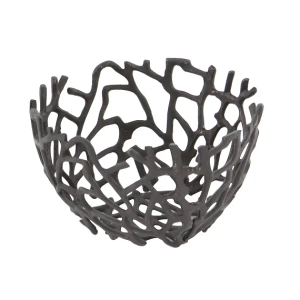 Decorative Bowls & Jars-Kirkland's Home Metal Coral Frame Bowls, Set Of 2 Black
