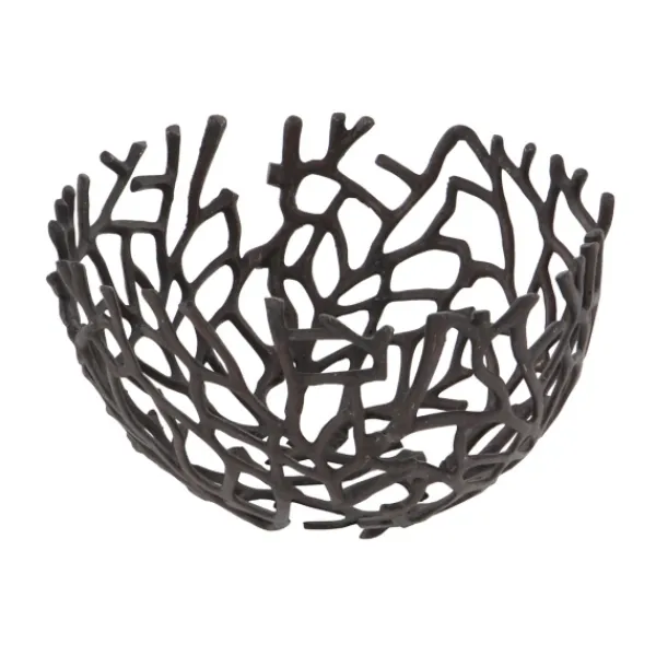 Decorative Bowls & Jars-Kirkland's Home Metal Coral Frame Bowls, Set Of 2 Black