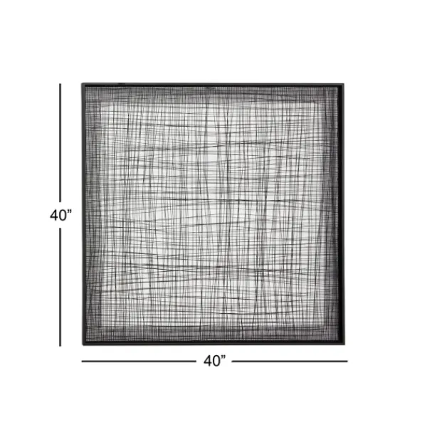 Wall Plaques-Kirkland's Home Metal Crosshatch Mesh Framed Wall Sculpture Black