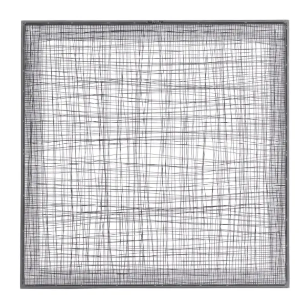 Wall Plaques-Kirkland's Home Metal Crosshatch Mesh Framed Wall Sculpture Black