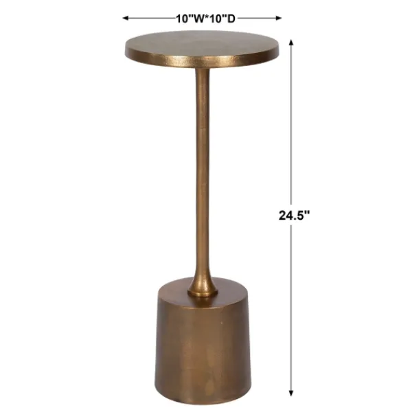 Accent & End Tables-Kirkland's Home Metal Cylinder Base Cocktail Table Gold