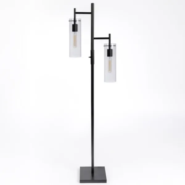 Floor Lamps-Kirkland's Home Metal Cylinder Shade Floor Lamp Black