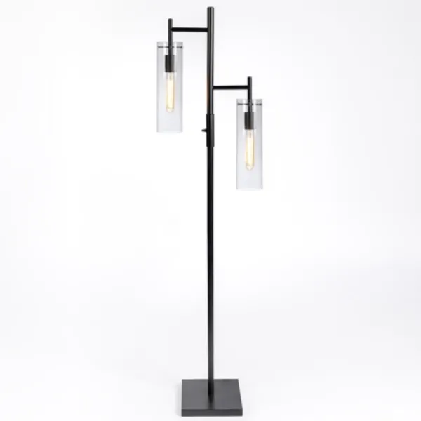 Floor Lamps-Kirkland's Home Metal Cylinder Shade Floor Lamp Black