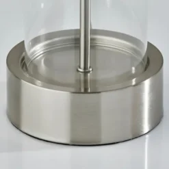 Table Lamps-Kirkland's Home Metal Dome And Clear Glass Table Lamp Silver