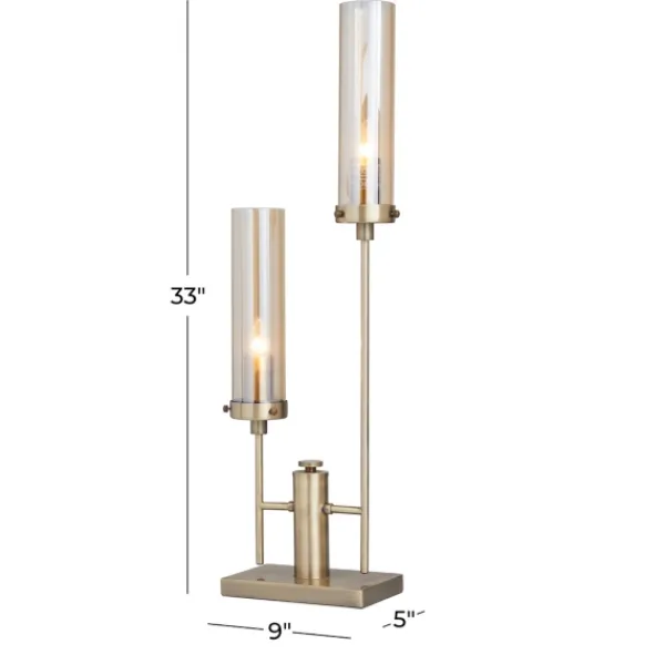 Table Lamps-Kirkland's Home Metal Double Stem Table Lamp Gold