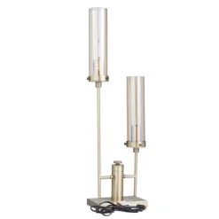 Table Lamps-Kirkland's Home Metal Double Stem Table Lamp Gold