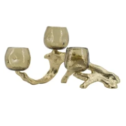 Candle Holders-Kirkland's Home Metal Driftwood Votive Candle Holder Gold