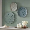 Wall Plaques-Kirkland's Home Metal Feather Round Wall Plaques, Set Of 3 Blue