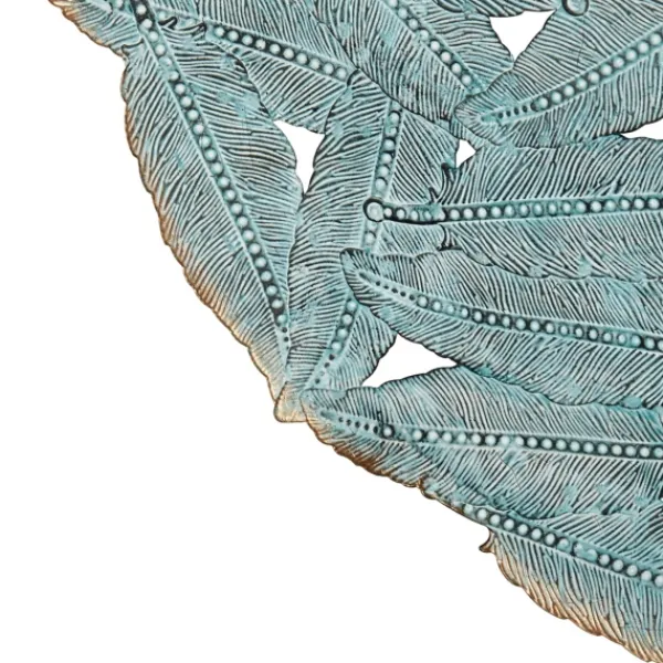 Wall Plaques-Kirkland's Home Metal Feather Round Wall Plaques, Set Of 3 Blue