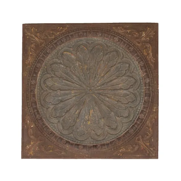 Wall Plaques-Kirkland's Home Metal Floral Medallion Wall Plaque Brown