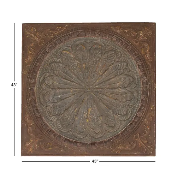 Wall Plaques-Kirkland's Home Metal Floral Medallion Wall Plaque Brown