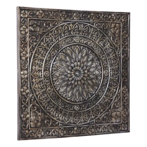 Wall Plaques-Kirkland's Home Metal Floral Scrollwork Wall Plaque Silver