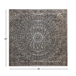 Wall Plaques-Kirkland's Home Metal Floral Scrollwork Wall Plaque Silver