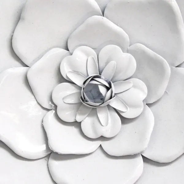 Wall Plaques-Kirkland's Home Metal Flower Wall Plaques, Set Of 3 White