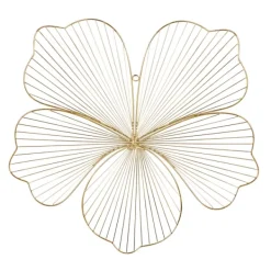Wall Plaques-Kirkland's Home Metal Frame Floral Wall Plaques, Set Of 3 Gold