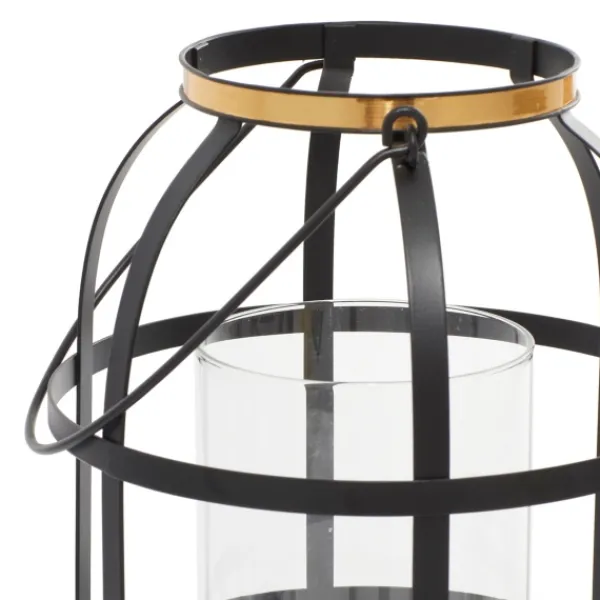 Lanterns-Kirkland's Home Metal Frame Lanterns, Set Of 2 Black