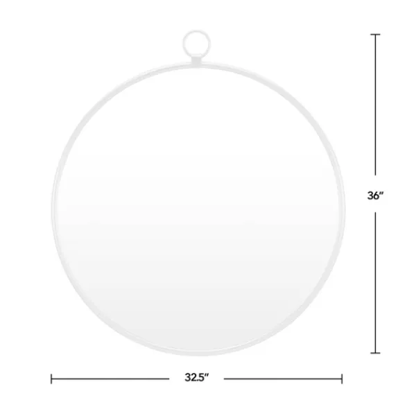 Decorative Mirrors-Kirkland's Home Metal Frame Round Wall Mirror Silver