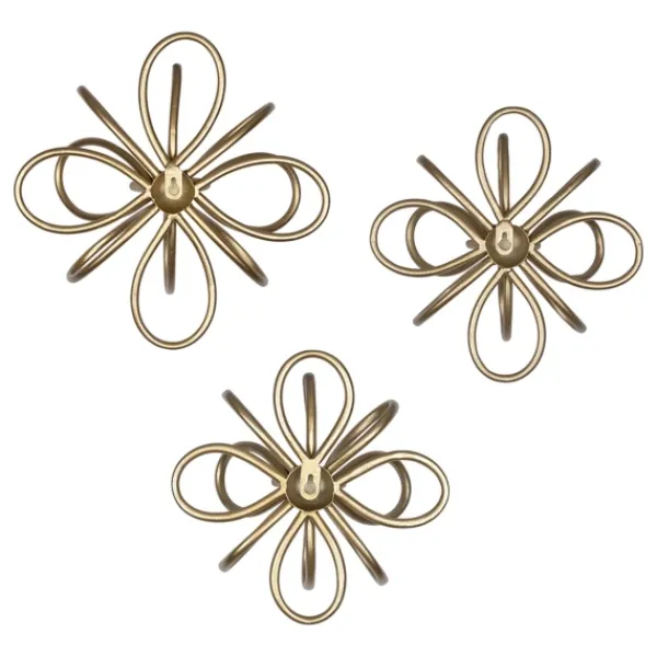Wall Plaques-Kirkland's Home Metal Geometric Burst 3-Pc. Wall Plaques Set Gold