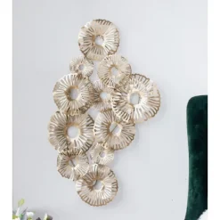 Wall Plaques-Kirkland's Home Metal Geometric Coral Clusters Wall Plaque Gold