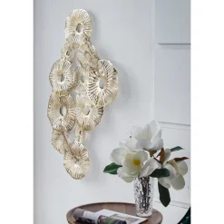 Wall Plaques-Kirkland's Home Metal Geometric Coral Clusters Wall Plaque Gold