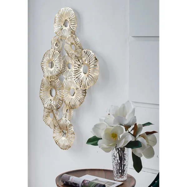 Wall Plaques-Kirkland's Home Metal Geometric Coral Clusters Wall Plaque Gold