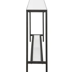 Console Tables-Kirkland's Home Metal Glass Top Console Table Black