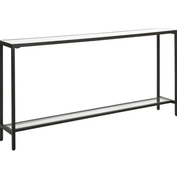Console Tables-Kirkland's Home Metal Glass Top Console Table Black