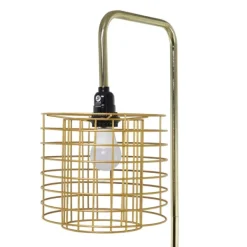 Floor Lamps-Kirkland's Home Metal Grid Shade Floor Lamp Gold
