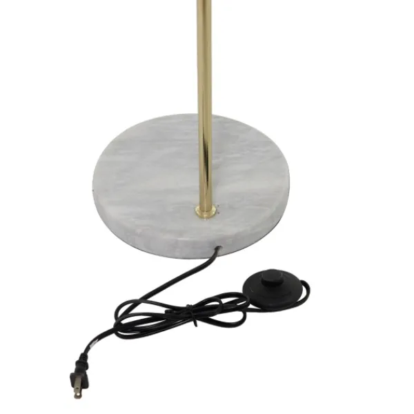 Floor Lamps-Kirkland's Home Metal Grid Shade Floor Lamp Gold