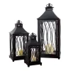 Lanterns-Kirkland's Home Metal Lanterns With Top Handles, Set Of 3 Black