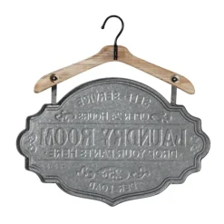 Wall Quotes & Signs-Kirkland's Home Metal Laundry Room Wall Plaque Gray