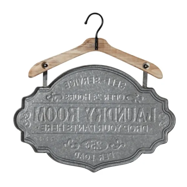 Wall Quotes & Signs-Kirkland's Home Metal Laundry Room Wall Plaque Gray