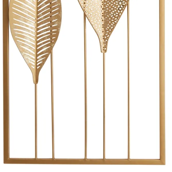 Wall Plaques-Kirkland's Home Metal Leaves Wall Plaques, Set Of 2 Gold