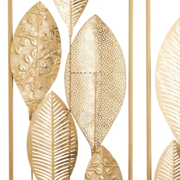 Wall Plaques-Kirkland's Home Metal Leaves Wall Plaques, Set Of 2 Gold
